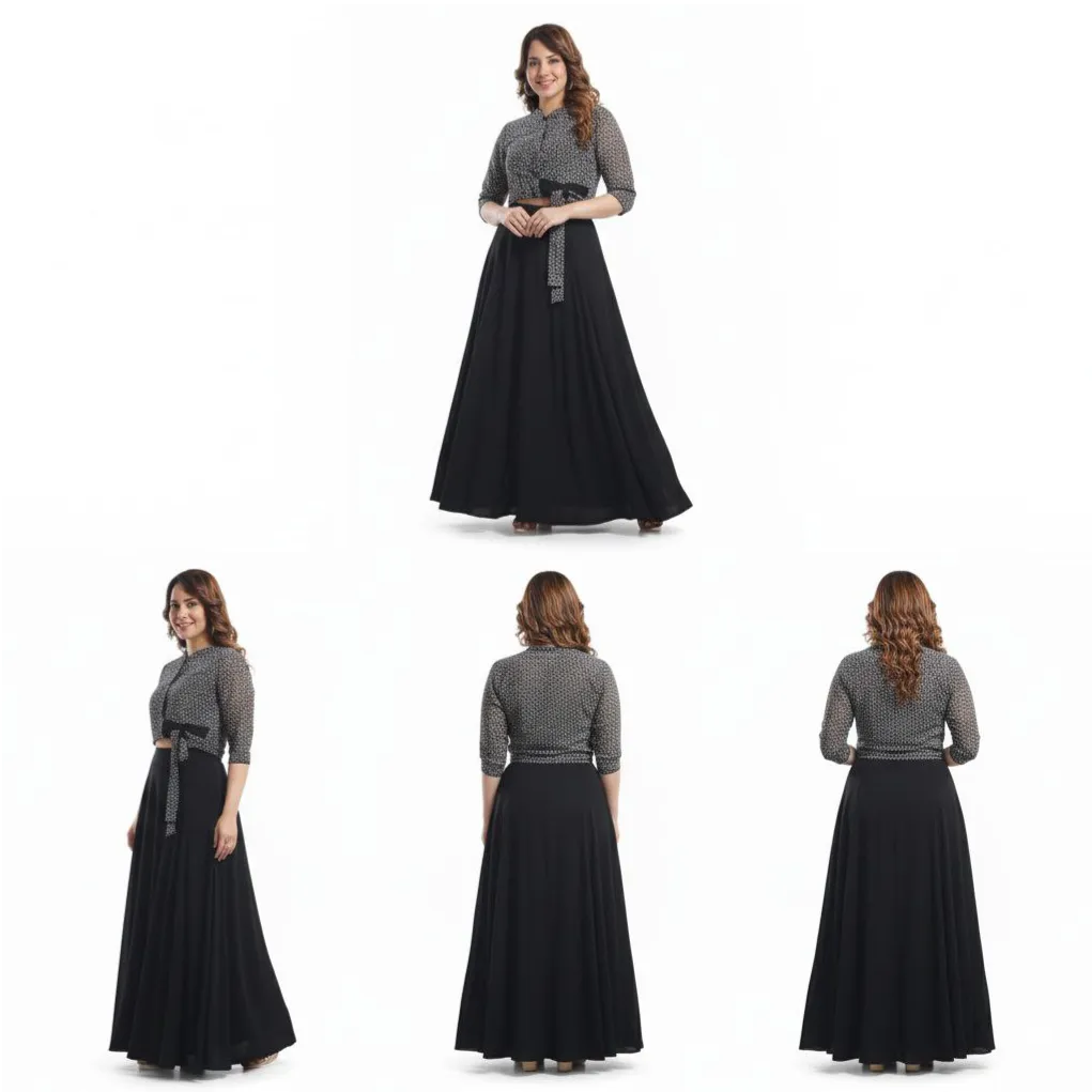 Crop Top and Flowy Maxi Skirt Set