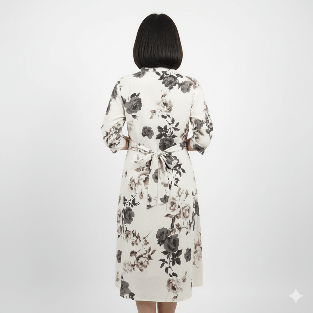 Serene Floral Midi Shirt Dress - seiszn - seiszn - product_tag