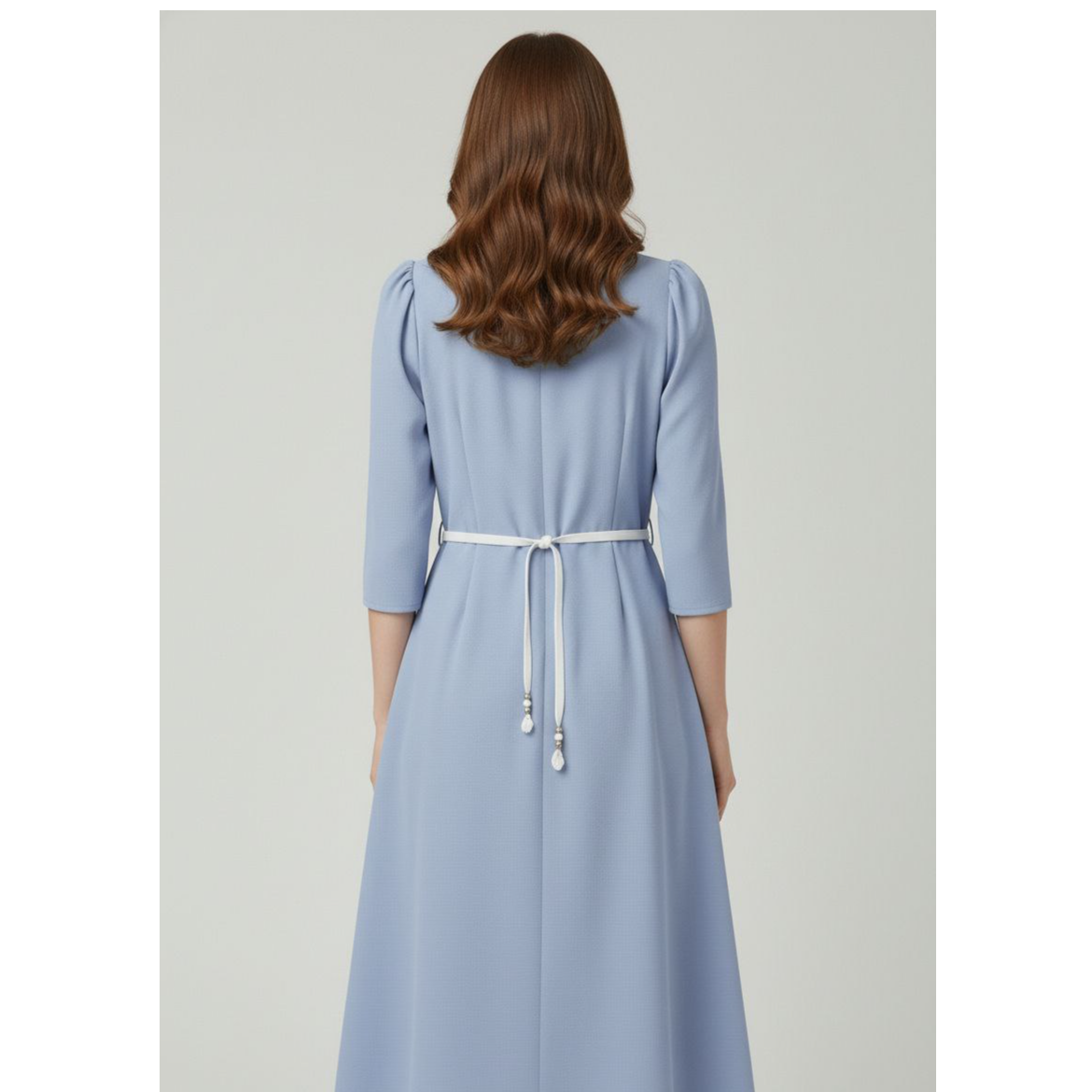 Executive Blazer-Style V-Neck Midi Dress