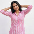 Classic Vertical Stripe Hand-Block Cotton Tunic
