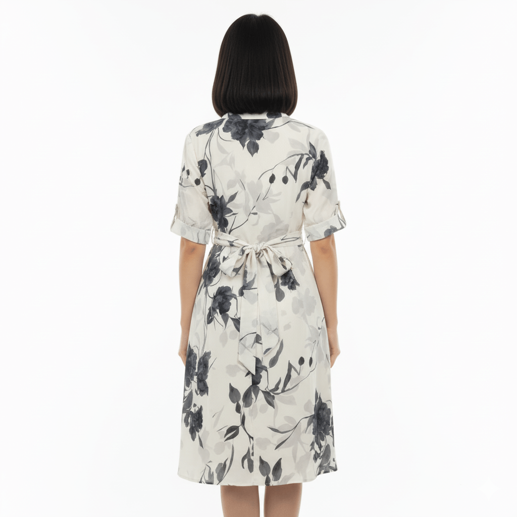 Serene Floral Midi Shirt Dress - seiszn - seiszn - product_tag