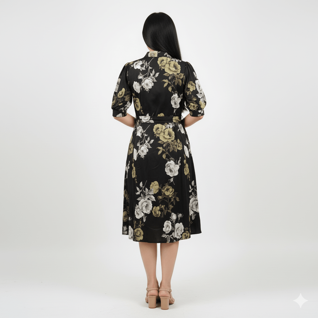Serene Floral Midi Shirt Dress - seiszn - seiszn - product_tag