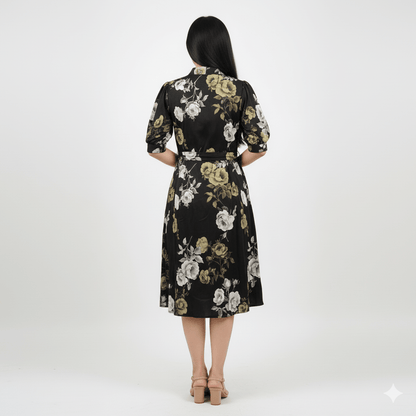Serene Floral Midi Shirt Dress - seiszn - seiszn - product_tag