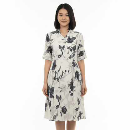Serene Floral Midi Shirt Dress - seiszn - seiszn - product_tag